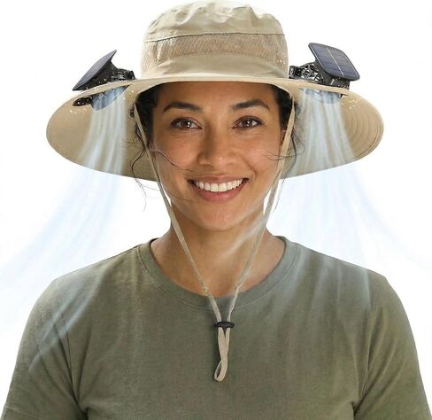 Hat with Fans Solar Power for 2026 Soccer Events, Solar Powered Fan Hat, Outdoor Cooling Sun Hat Men Women in Saudi Arabia