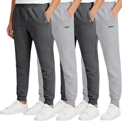 DKNY BOYS POYSTAPTACTS ACTION - 4 Pack Performance Fleece Joggers ، التمرين الرياضي وسراويل المسار للأولاد (الأحجام: 8-12) in Saudi Arabia