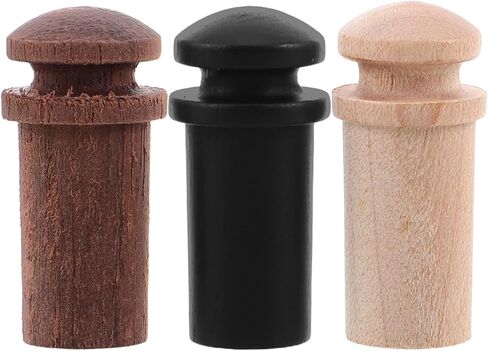 Cabilock 3Pcs Wooden Guitar Strap Buttons, Solid Rosewood Maple Ebony End Pins for Acoustic Electric Guitar Bass Ukulele, 12mm Replacement Strap Lock Pins Accessory in Kuwait