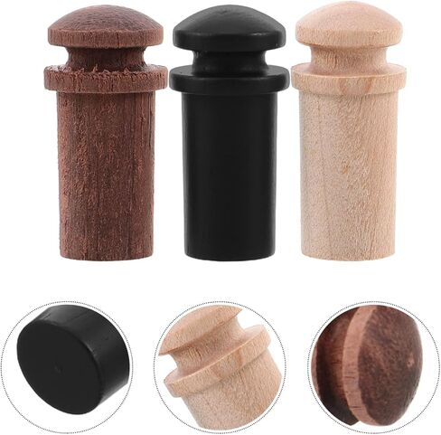 Cabilock 3Pcs Wooden Guitar Strap Buttons, Solid Rosewood Maple Ebony End Pins for Acoustic Electric Guitar Bass Ukulele, 12mm Replacement Strap Lock Pins Accessory in Kuwait