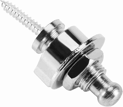 أقفال وأزرار حزام الجيتار الكهربائي، 10 قطع من أزرار حزام الجيتار، مجموعة إكسسوارات الجيتار ذات الأشرطة المعدنية دبابيس نهاية للجيتار الكهربائي والباس، 1.96 × 0.86 بوصة، فضي in Kuwait