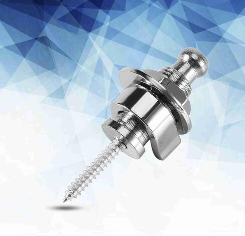 أقفال وأزرار حزام الجيتار الكهربائي، 10 قطع من أزرار حزام الجيتار، مجموعة إكسسوارات الجيتار ذات الأشرطة المعدنية دبابيس نهاية للجيتار الكهربائي والباس، 1.96 × 0.86 بوصة، فضي in Kuwait