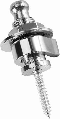 أقفال وأزرار حزام الجيتار الكهربائي، 10 قطع من أزرار حزام الجيتار، مجموعة إكسسوارات الجيتار ذات الأشرطة المعدنية دبابيس نهاية للجيتار الكهربائي والباس، 1.96 × 0.86 بوصة، فضي in Kuwait