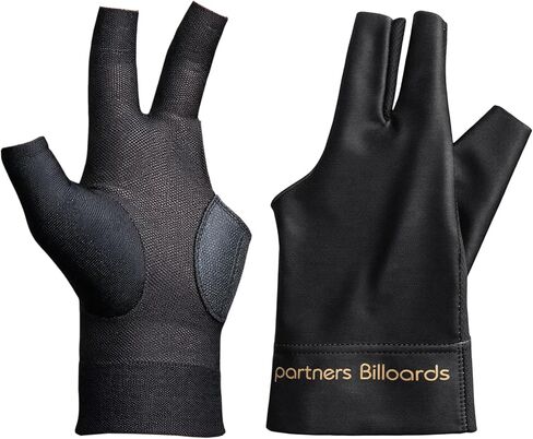 Billiards Glove for Left Hand 3 Finger, Pool Cue Glove with Comfortable Fit, Professional Snooker Accessory for Training and Competition, Black in Kuwait