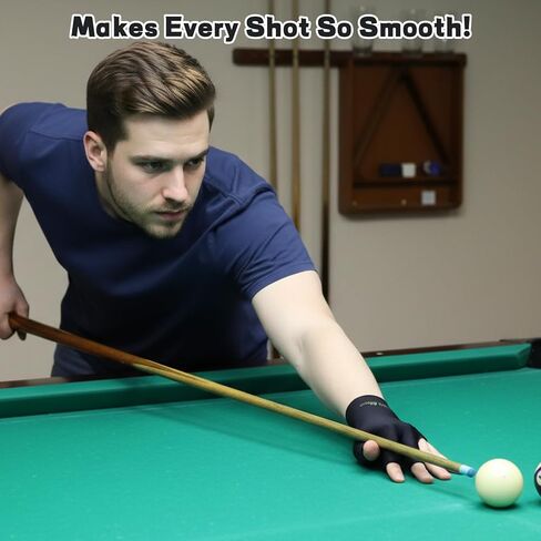 Billiards Glove for Left Hand 3 Finger, Pool Cue Glove with Comfortable Fit, Professional Snooker Accessory for Training and Competition, Black in Kuwait