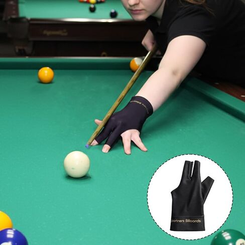 Billiards Glove for Left Hand 3 Finger, Pool Cue Glove with Comfortable Fit, Professional Snooker Accessory for Training and Competition, Black in Kuwait