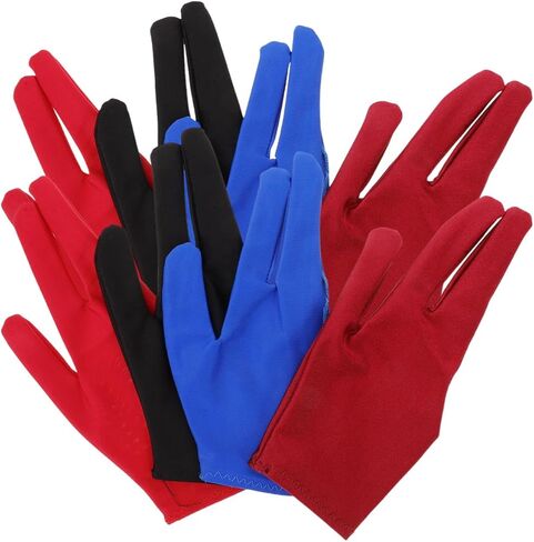 8 قطعة قفازات يويو تنفس ثلاثة أصابع قفازات تدريب البلياردو السنوكر إكسسوارات رياضية أسود أحمر النبيذ للرجال والنساء in Kuwait