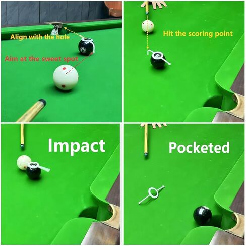 5-Pack Billiard Training Aids, Billiards Angle Trainer for 2-1/4" Balls, Improve Shot Accuracy, Ideal for Beginners & Intermediate Players, Includes Billiard Glove (White/Black) in Saudi Arabia