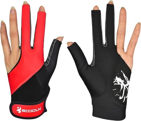 2 Pcs Professional Billiards Gloves for Left Hand, 3 Finger Billiard Pool Gloves Shooters Snooker Cue Sport Gloves for Men Women in Saudi Arabia