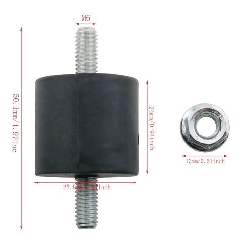 4PCS M6 Rubber Vibration Isolation Mount Damping Device with Bolts Shock Absorber Suitable for Fitness Equipment Air Conditioning Units Bicycles Water Pump Petrol Engines in Kuwait