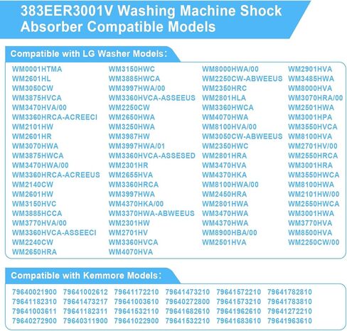 3 عبوات - ممتص صدمات غسالة 383EER3001S 383EER3001V مطور متوافق مع غسالة LG Ken-more، يستبدل 1394936، 1578672، AH3522315، AH3522317، AP5201523 in Kuwait