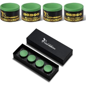 Pool Cue Chalk 4 Pack, Nano Billiard Chalk Round Cue Chalk, Smooth Low Residue Pool Chalk, Reduce Miscue, Durable Long Lasting Chalk for Pool Table, Bars, Clubs & Home – Green in Kuwait