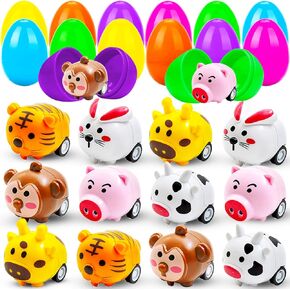 12 Pack Animal Pull Back Cars, Mini Animal Pull Back Toy for Boys Girls Kids Birthday Gift Goodie Bag Stuffers, Easter Party Favor Classroom Prize Supplies in Kuwait