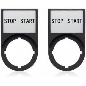 Legend Plate "STOP START" with Holder, For Use with 22mm Switches (Pack of 2) in Kuwait