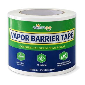 شريط حاجز البخار، 3 × 180 قدم، شريط التماس مقاوم للماء عالي الالتصاق لمساحات الزحف وحواجز الرطوبة، شريط بولي إيثيلين أبيض لإغلاق الطبقة السفلية، والعزل، والبطانات البلاستيكية in Kuwait