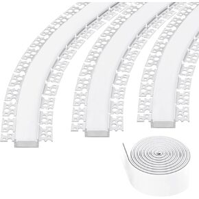 3 عبوات 3.3 قدم/1 متر مرنة 360 قناة ألومنيوم قابلة للانحناء بدون حواف لإضاءة LED، مسار LED للجدران الجافة بدون بقع بعرض 30 مم مع غطاء (P3013 العرض الداخلي 27.5 مم/1.07 بوصة) in Kuwait