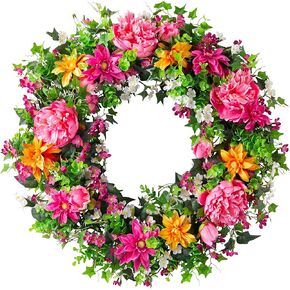 Balsam Hill 30in Radiant Peony Outdoor Floral Artificial Wreath in Saudi Arabia