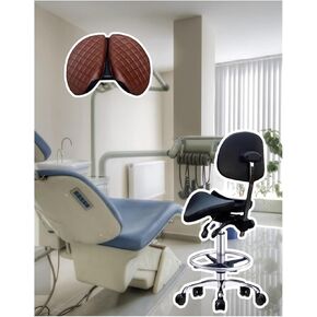 Saddle Chair Dental Office Split Seat Style Saddle Rolling Chair, Swivel Ergonomic Stool with Two Option, Kitchen Counter Hospital(48) in Saudi Arabia