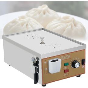 Breakfast Shop Steamed Bun Machine Commercial Electric Dim Sum Steamer Stainless Steel No Bpa Basket Dry Boiling Alarm for Home Store Buffet Restaurant 2Holes in Kuwait