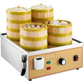 Commercial Electric Steamer Electric Dim Sum Steamer with Dry Boiling Alarm and Independent Water Supply System 30 110℃ Constant Temperature Adjustment for Cooking in Kuwait