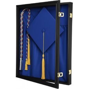 17 "x23" التخرج ، إطار الظل ، إطار عرض الخشب الكبير مع دبابيس عصا معلقة ، مربع ذاكرة التخرج من أجهزة التخرج لدبلوم ثوب الغطاء ، سرق الأسلاك (الأزرق) in Kuwait