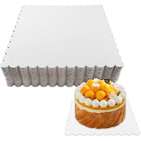 30 Pcs 8+10+12 inch White Square Cake Boards, 10 of Each Size, Food-Graded Cardboard, Waterproof and Oil-Proof, Sturdy Corrugated, Ideal for Baking, Cake DIY, Dessert and Craftin in Kuwait