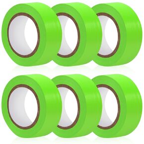 6 Rolls Orange Flagging Tape, 0.7in X 98.4ft(Total 590.4ft) Non-Adhesive Neon Marking Tape, Plastic Survey Ribbon Rolls for Location Marking, Cable Bundling, Tree Labeling, Hunting, Construction Sites in Kuwait
