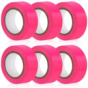 6 Rolls Orange Flagging Tape, 0.7in X 98.4ft(Total 590.4ft) Non-Adhesive Neon Marking Tape, Plastic Survey Ribbon Rolls for Location Marking, Cable Bundling, Tree Labeling, Hunting, Construction Sites in Saudi Arabia