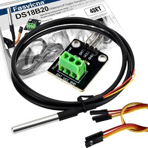 4 عبوات DS18B20 مسبار مستشعر درجة الحرارة المقاوم للماء، مستشعر رقمي من الفولاذ المقاوم للصدأ مع كابل محول، متوافق مع Arduino، Raspberry Pi، ESP32 in Kuwait