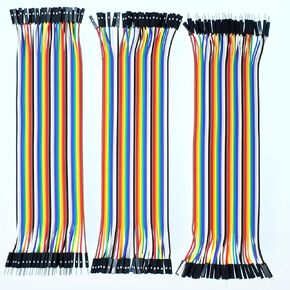 120 قطعة من سلك دوبونت متعدد الألوان 40 سنًا ذكر إلى أنثى، 40 سنًا M/M، 40 سنًا F/F مجموعة كابلات شريط توصيل لوحة الخبز المتوافقة مع مشاريع Arduino (20 سم/8 بوصة) in Kuwait