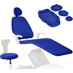 Full Dental Chair Cover, 4Pcs/Set Stretch Spandex Dental Chair Seat Cover Chair Cover Elastic Protective Case Protector Dentist Equipment, Washable (Color : Black) in Saudi Arabia