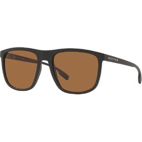Native Man Sunglasses Matte Black Frame, Brown Lenses, 57MM in Kuwait