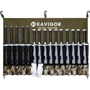 15-Bat Baseball/Softball Dugout Organizer - 900D Military-Grade Fabric & Reinforced Hooks, Holds Bats/Gloves on Fence in Saudi Arabia