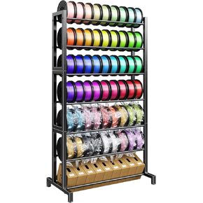 3D Printer Filament Storage Rack 7-Tier, Heavy Duty Large Capacity Filament Organizer Holds up to 63 Spools, Multi-Layer 3D Printing Rolls Shelf for Home, Office Workshop, School (Shelf Only) in Kuwait
