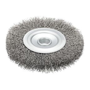 Wire Wheels for Bench Grinder, 1pcs 5in Crimped Wire Brush for Grinder with 5/8" Arbor, [for Light Rust Deburring Paint Removal] - 0.012in Stainless Steel Wires in Kuwait