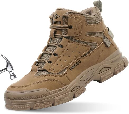 Work Boots for Men Safety Steel Toe Boots，Comfortable Industrial & Construction Shoes Puncture Proof Non Slip Mens Work Boots in Kuwait