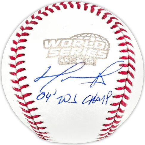 David Ortiz Autographed Official 2004 World Series Logo M.L.B Baseball Red Sox "04 WS Champs" Beckett BAS Witness Stock #236699 in Saudi Arabia