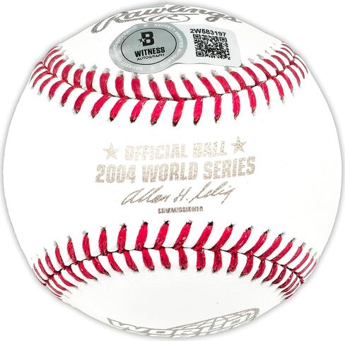 David Ortiz Autographed Official 2004 World Series Logo M.L.B Baseball Red Sox "04 WS Champs" Beckett BAS Witness Stock #236699 in Saudi Arabia