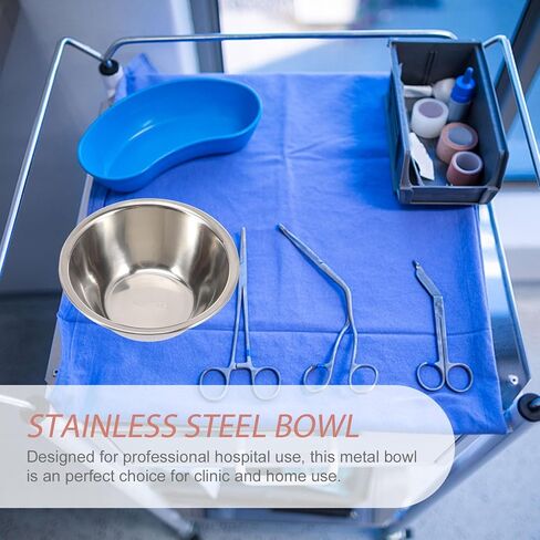 304 Stainless Steel Medicine Measuring Cup with Cotton Ball Storage Bowl, Iodophor Resistant Surgical Basin for Medical and Home Use, 12cm in Saudi Arabia