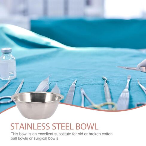 كوب قياس من الفولاذ المقاوم للصدأ 304 مع مساحة لتخزين كرات القطن، ووعاء أدوات مقاس 12 سم للاستخدام في الإجراءات وتضميد الملابس في المستشفيات والعيادات in Kuwait