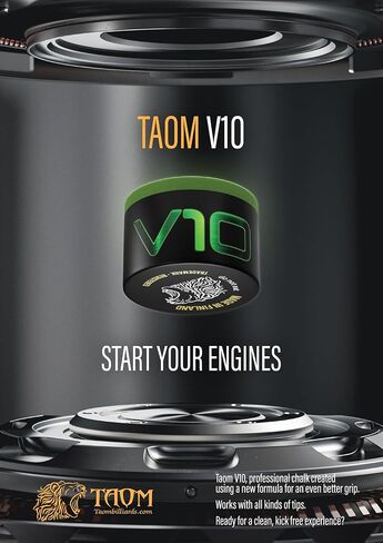 Taom V10 Billiard Pool Cue Premium Chalk Green - مع حامل طباشير رصاصي in Saudi Arabia