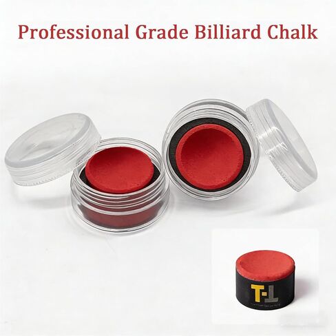 طباشير SUPERDIAMOND Pro Pool Cue، طباشير بلياردو قياسي للبطولة، صندوق مكعبات واحد مع حقيبة تخزين للسفر، غبار منخفض، كثيف للغاية، مناسب للسنوكر/حمام السباحة/8 كرات، أحمر in Saudi Arabia