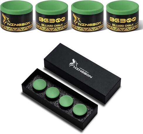 Pool Cue Chalk 4 Pack, Nano Billiard Chalk Round Cue Chalk, Smooth Low Residue Pool Chalk, Reduce Miscue, Durable Long Lasting Chalk for Pool Table, Bars, Clubs & Home – Green in Kuwait