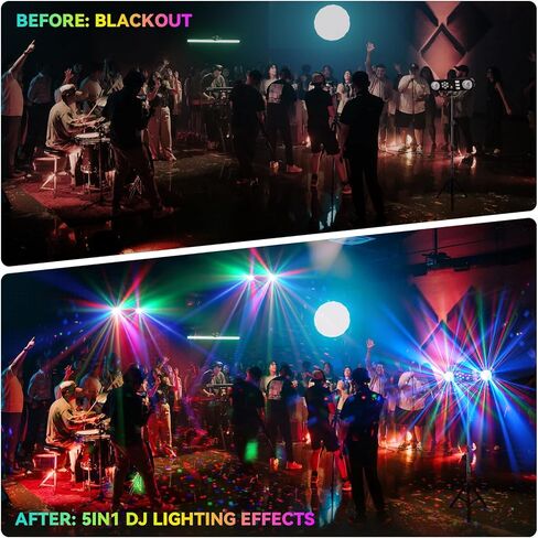 أضواء ديسكو دي جي مع حامل - مجموعة إضاءة بار حفلات المسرح مع كرة دوارة ملونة RGB LED Par Light نظام إضاءة للتحكم عن بعد يعمل بالصوت لحفلات الزفاف ونادي الحفلات in Kuwait