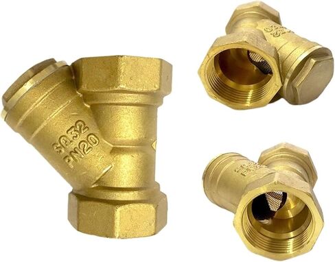 1pcs 1/2" 3/4" 1" 2" 3" 4" Y Shaped Brass Strainer Filter Valve Female Inline Y Mesh Strainer Threads Filter Brass Filter Valve(1-1/2") in Saudi Arabia
