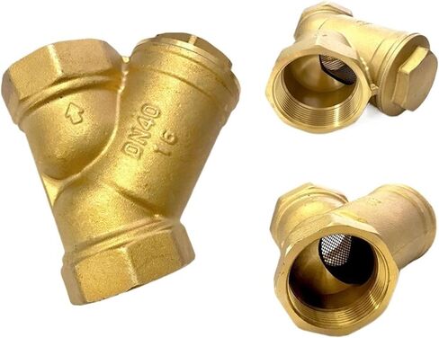 1pcs 1/2" 3/4" 1" 2" 3" 4" Y Shaped Brass Strainer Filter Valve Female Inline Y Mesh Strainer Threads Filter Brass Filter Valve(1-1/2") in Saudi Arabia