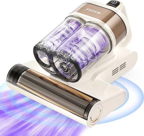 FEPPO Mattress Vacuum Cleaner, 4-in-1 Bed Vacuum Cleaner PRO, 16KPa Handheld Vacuums with 253.7nm UV-C Light, 40,000 Beats/Min Tapping, 140°F Hot Air, HEPA Filter for Bed, Sofa, Crib(Corded, 550W) in Kuwait