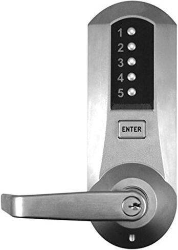 Kaba Simplex 5000 Series Lever Exit Trim, Schlage, Core Not Included, Winston Lever, Satin Chrome Finish in Saudi Arabia