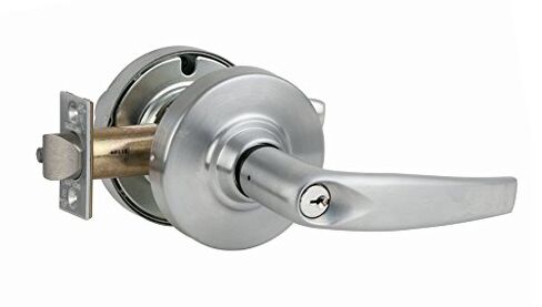 Schlage Commercial ND50PDATH626 ND Series قفل أسطواني من الدرجة الأولى، وظيفة الدخول/المكتب، قفل بزر ضغط، تصميم رافعة أثينا، لمسة نهائية من الكروم الساتان in Saudi Arabia