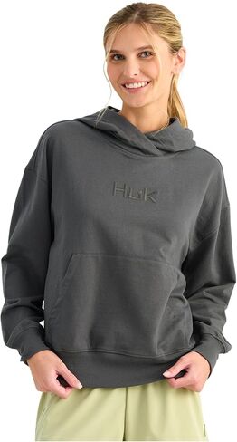 سترة نسائية بغطاء رأس Edisto Terry من HUK، بلوفر من قماش تيري خفيف الوزن، كاجوال بقلنسوة للصيد الساحلي للنساء in Saudi Arabia